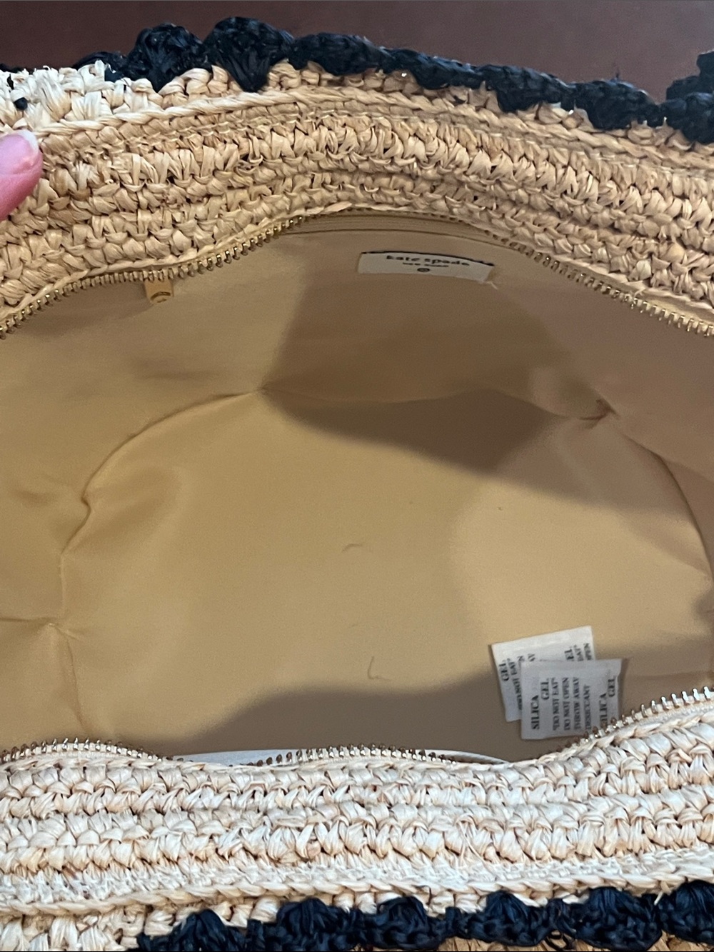 Kate Spade x Target Raffia Bow Tote Bag in Natural with Black Trim - Picture 11 of 12